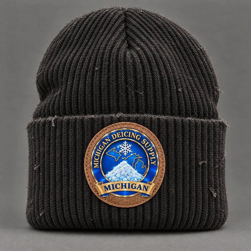 Michigan Deicing Supply beanie with state badge